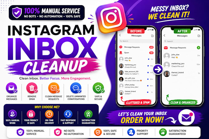 manually clean your instagram inbox and message requests