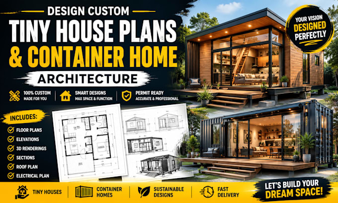 design custom tiny house plans and container home architecture