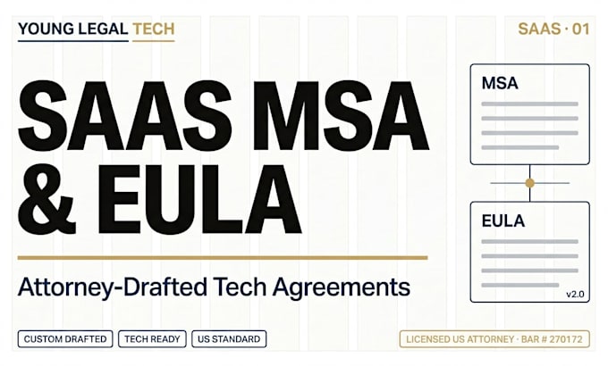 draft and review your saas msa and eula as a US attorney