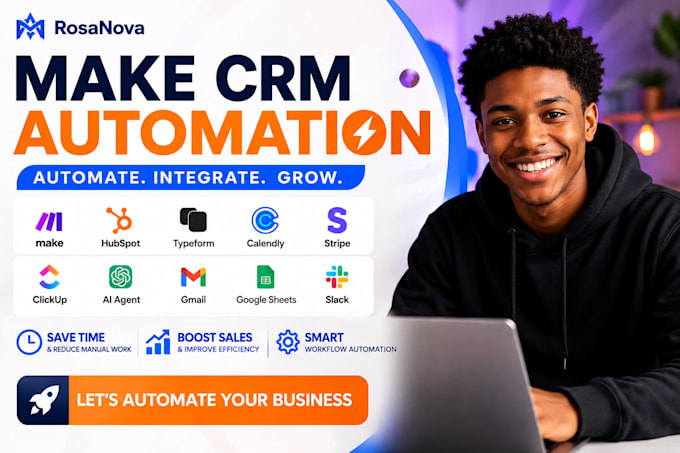 setup make crm automation typeform hubspot ai calendly stripe clickup workflow