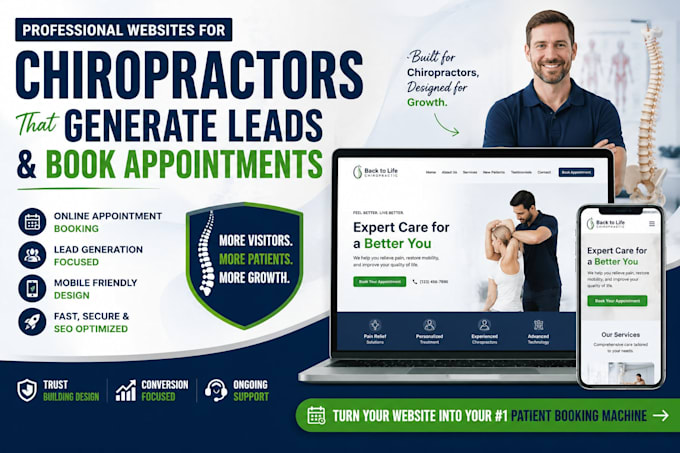design a lead generating chiropractor website with online booking
