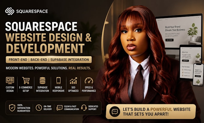 develop a professional squarespace website from scratch