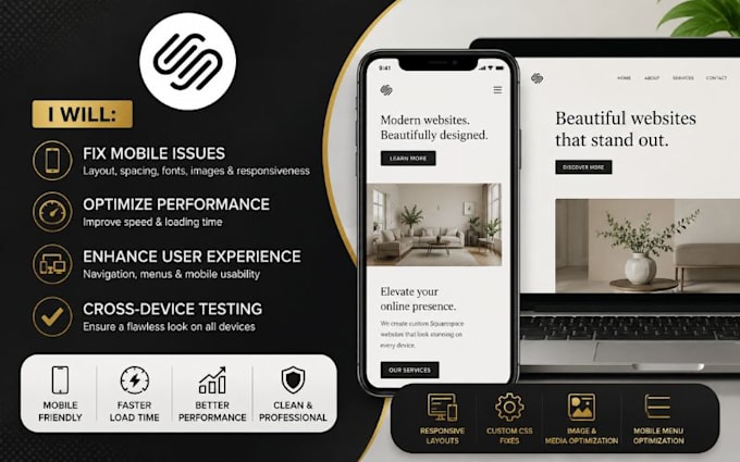 fix squarespace mobile issues optimize sqaurespace website