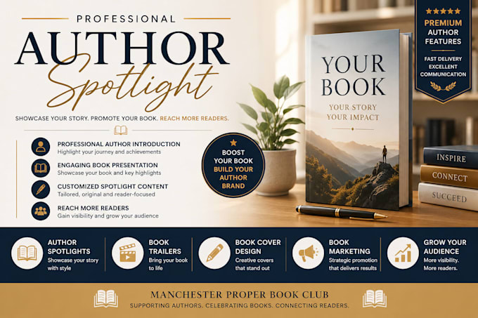 showcase your book with a premium author spotlight feature
