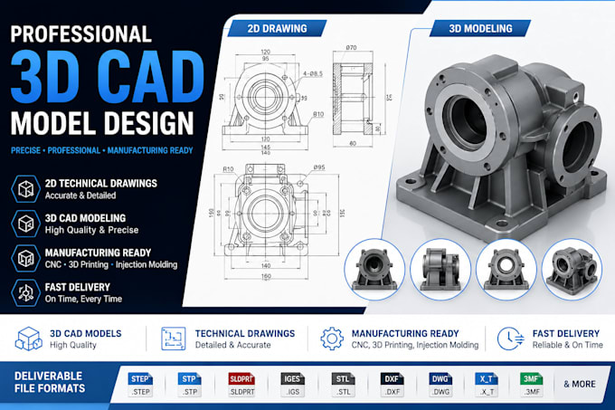 Do 3d cad industrial product design and mechanical design for ...