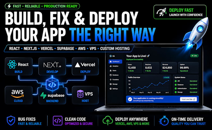 fix react deploy to vercel nextjs aws vps and custom hosting supabase web app