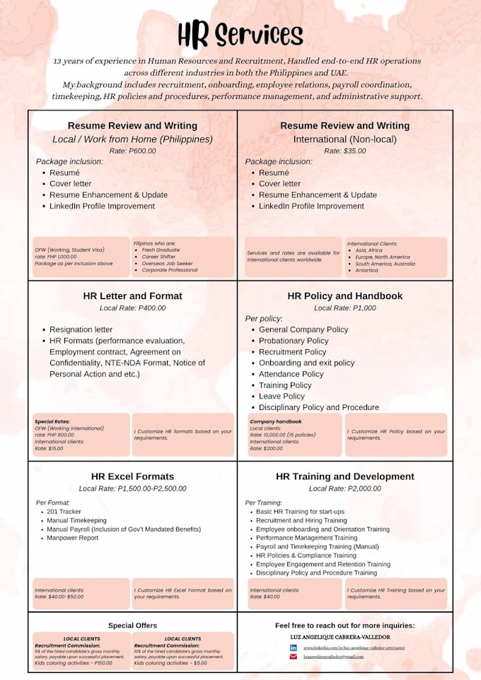 resume creation for clients