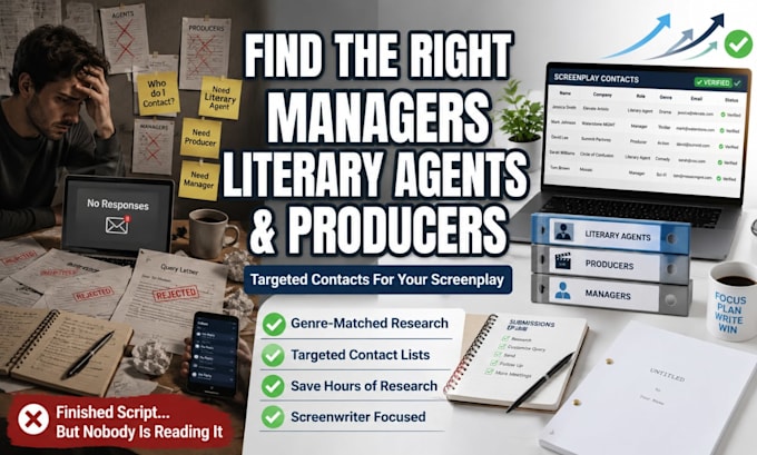 find literary agent producers manager for screenplay moviescript query letter