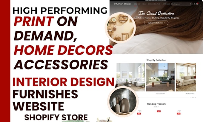 design home decor accessories website, print on demand interior design store