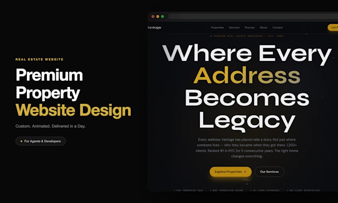 design a premium real estate website that converts visitors into leads