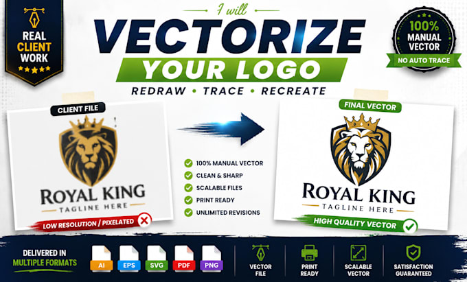 manually vectorize, redraw, trace and recreate your logo or image
