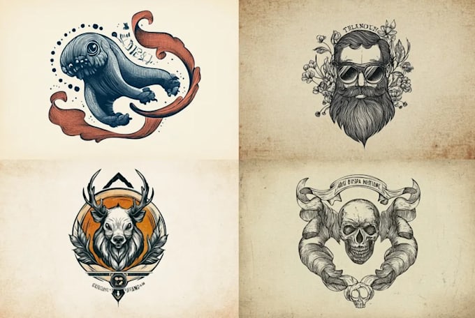 design vintage retro logo with illustration