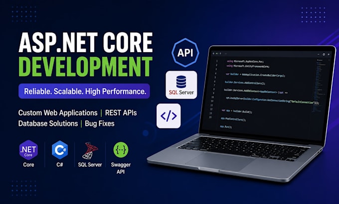 develop dot net core web API   and custom web application