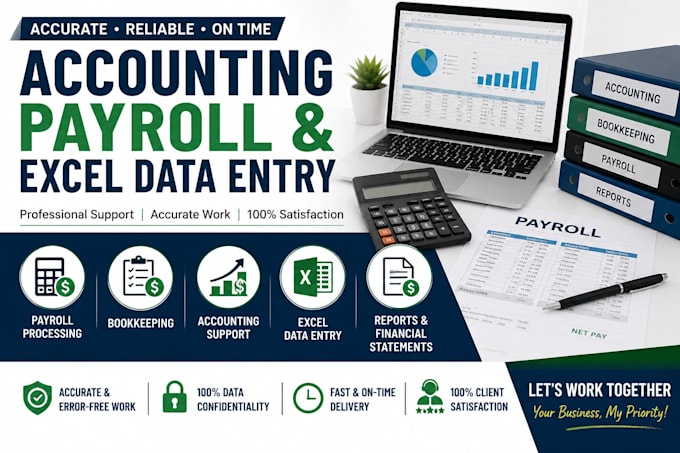 accounting, bookkeeping, payroll and excel data entry