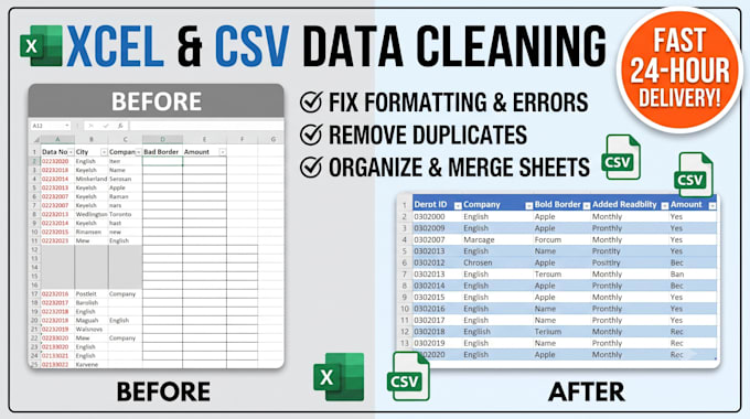 merge, clean, and fix your excel spreadsheets and csv files