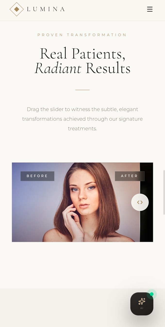 design an ai powered aesthetic website with chatbot