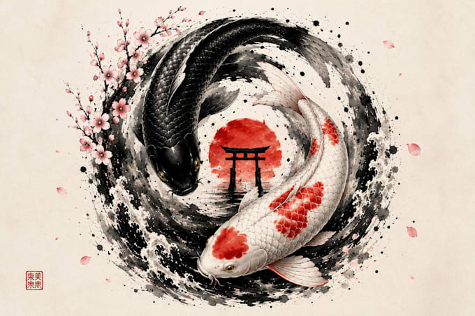 design custom japanese koi tattoo art
