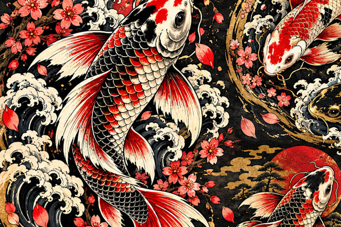 design custom japanese koi tattoo art