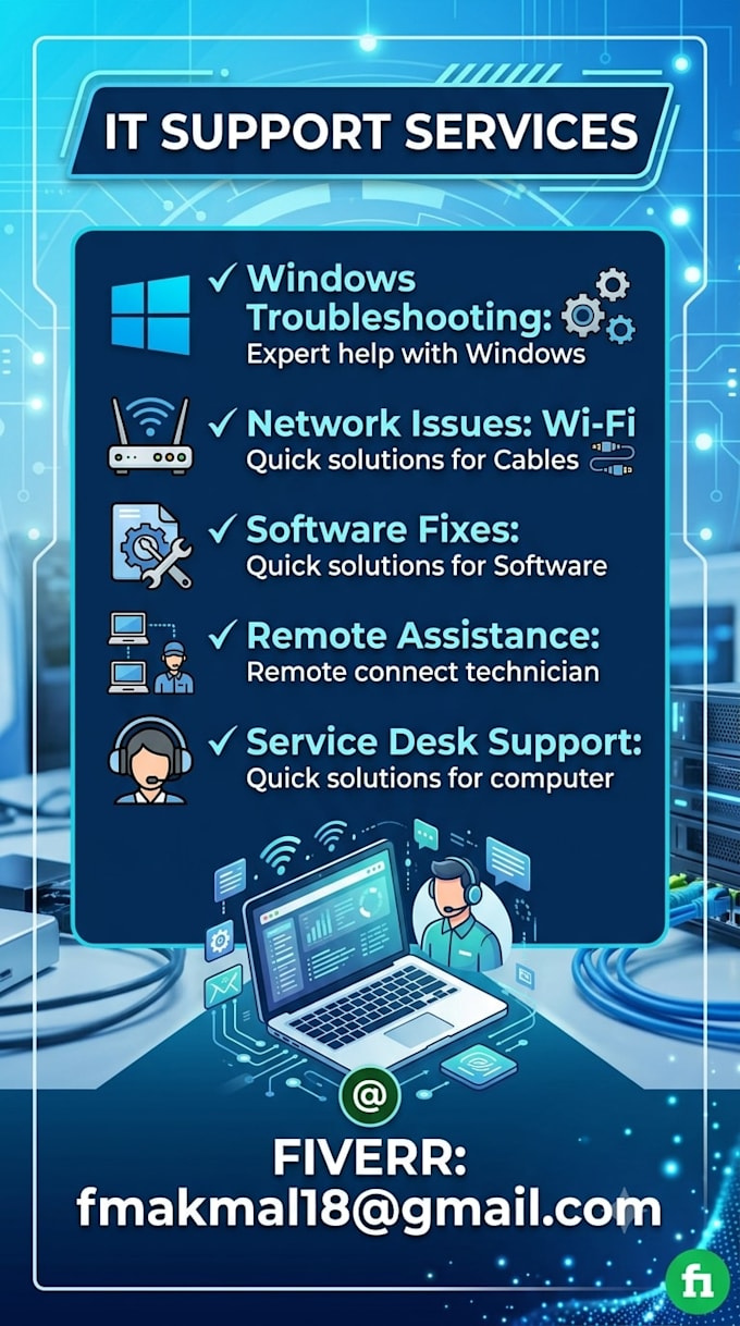 provide IT support and troubleshoot windows, software and network issues