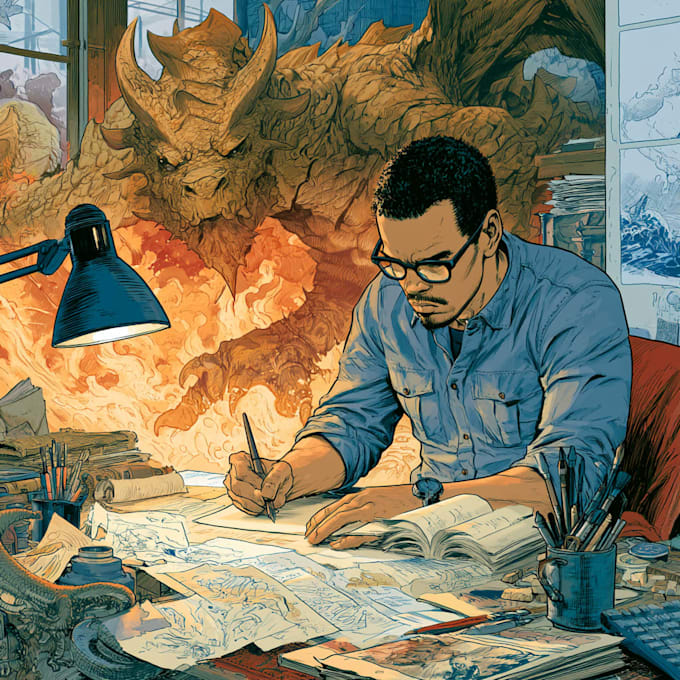 comic book illustration with comic book illustrator