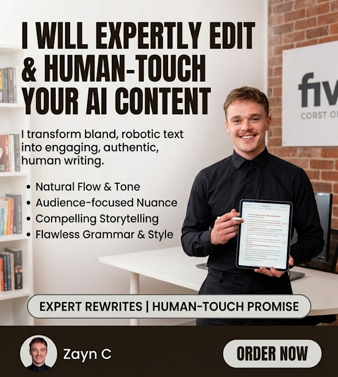 expertly edit or rewrite to humanize ai content
