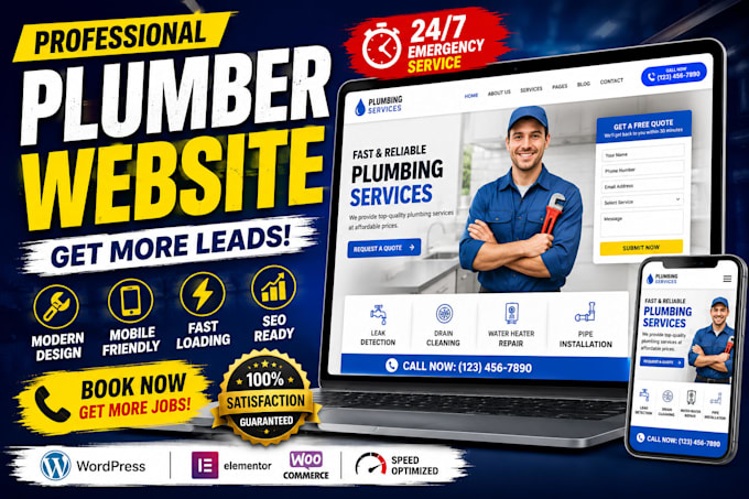 build a plumber website or handyman website with wordpress