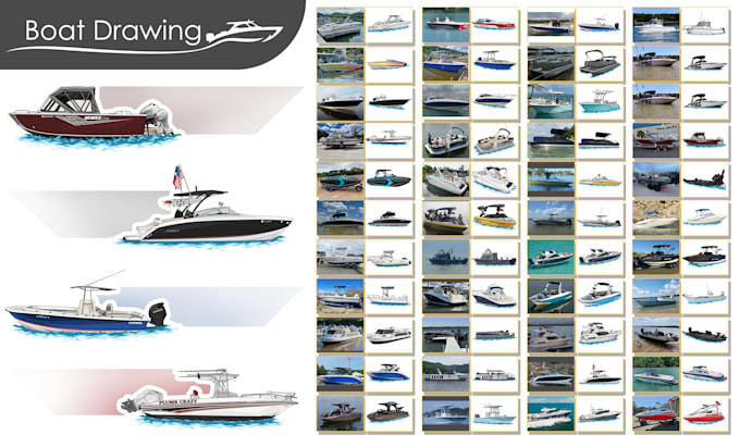 illustrate your boat into realistic cartoon or vector