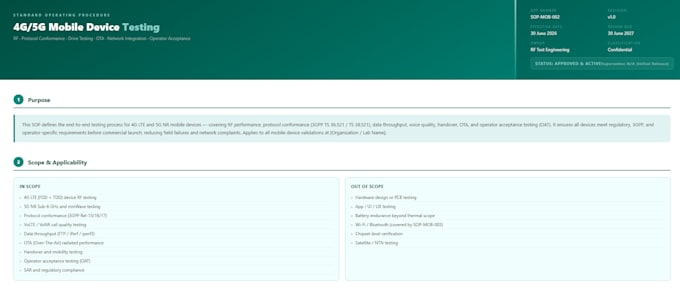 write standard operating procedures sops and technical specifications