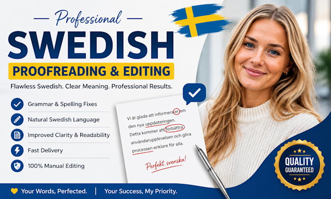 proofread and edit your swedish text professionally