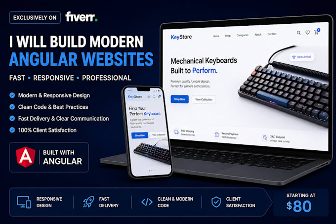 build a professional responsive website using angular