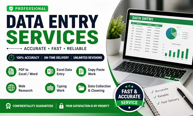 ido accurate data entry, web research, copy typing