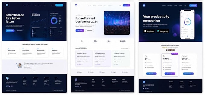 design a modern figma web design or landing page