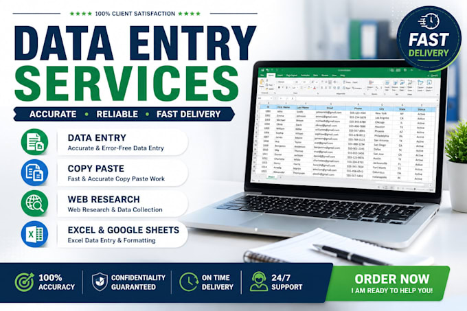 data entry, excel data entry, copy paste
