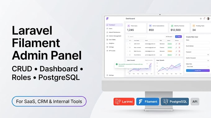 build a laravel filament admin panel