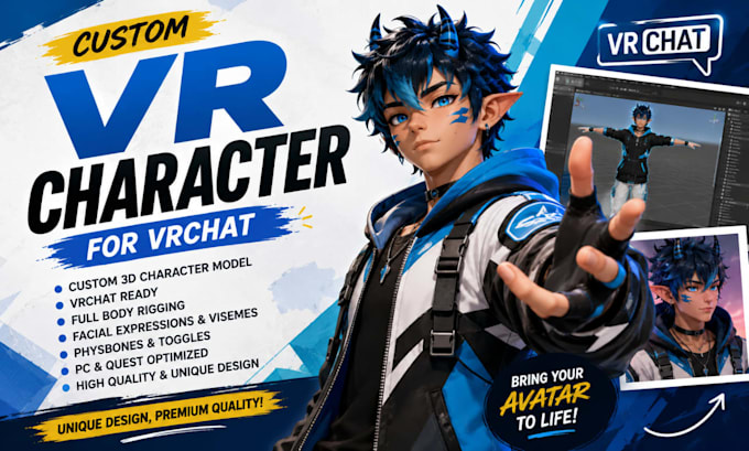 create a custom 3d fursona and VR character for vrchat