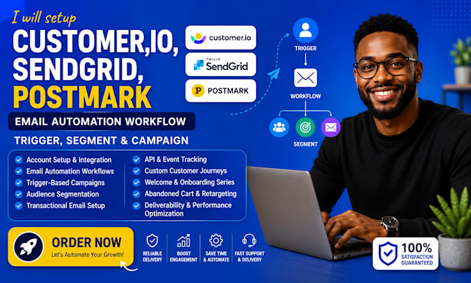 customer io sendgrid postmark email automation workflow trigger segment campaign