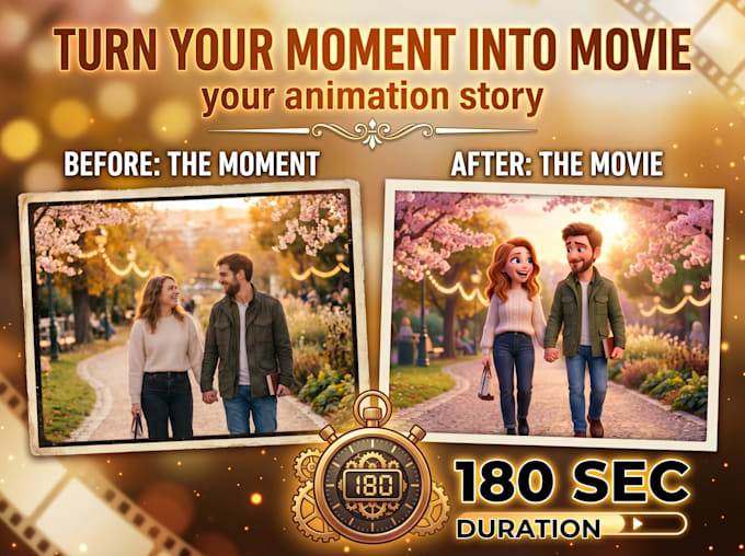 do image to video 3d pixar style anniversary animation video