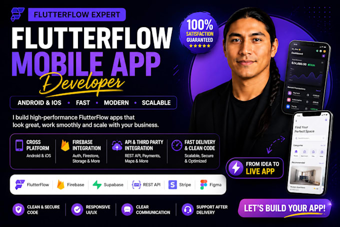 build flutterflow app, flutter flow and be flutterflow mobile app developer