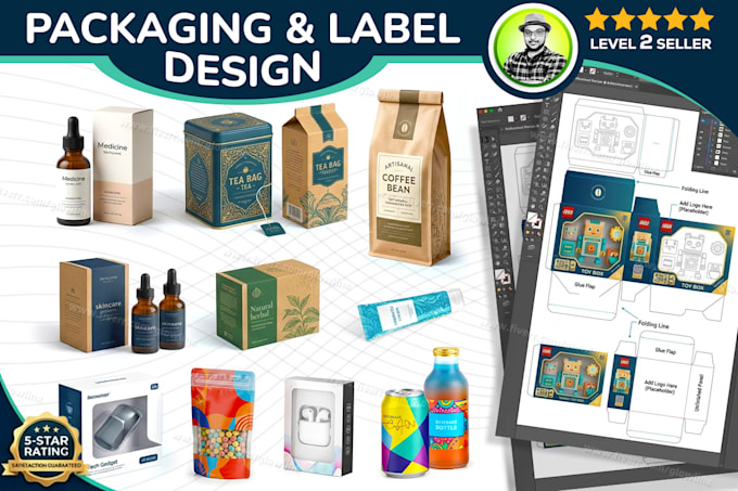 do premium product packaging, box, pouch, container, label from brief, ai or prd