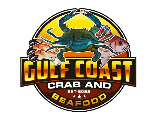 create a creative crab and seafood logo design in short time