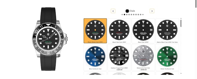 design custom vector watch face, watch dial and 3d watch configurator