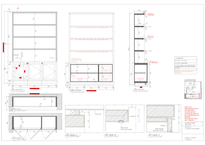 production ready joinery and millwork shop drawings