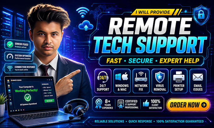 provide remote tech support and IT helpdesk service