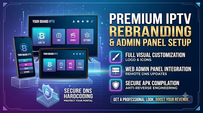 rebrand android iptv app apk with remote admin panel