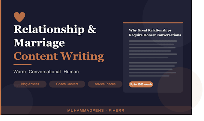 write relationship and marriage advice articles for blogs