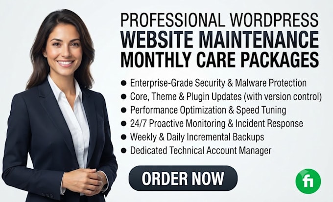 provide  monthly maintenance and updates of wordpress website
