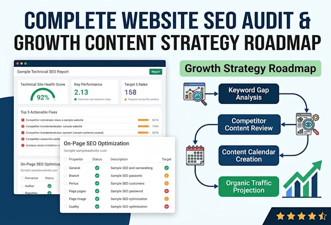 deliver a complete SEO audit and growth  content strategy