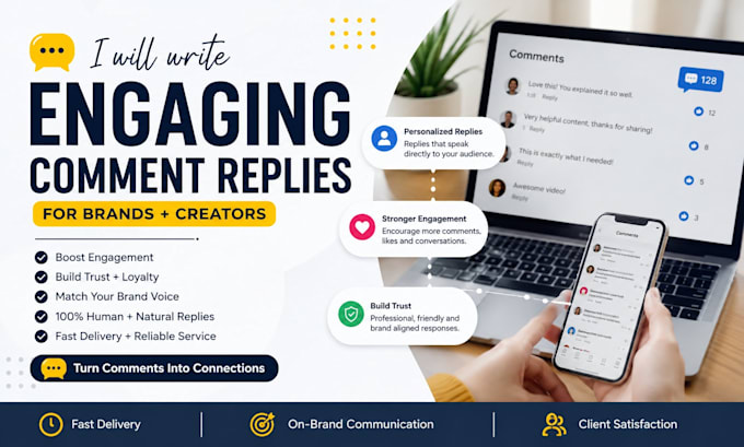 write engaging comment replies for brands and creators