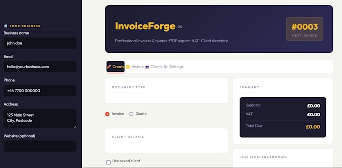 build you a custom invoice and quote generator app with PDF export