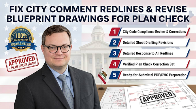 fix city comment redlines revise blueprint drawings for plan check